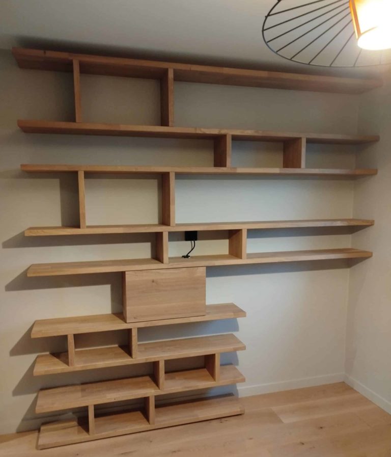bibliothèque lamellé collé chêne